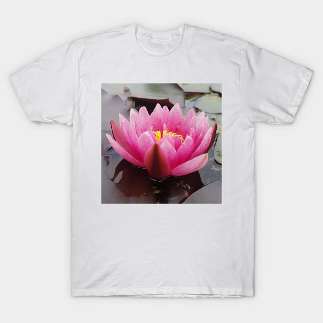 Pink Lotus T-Shirt by DesignMore21